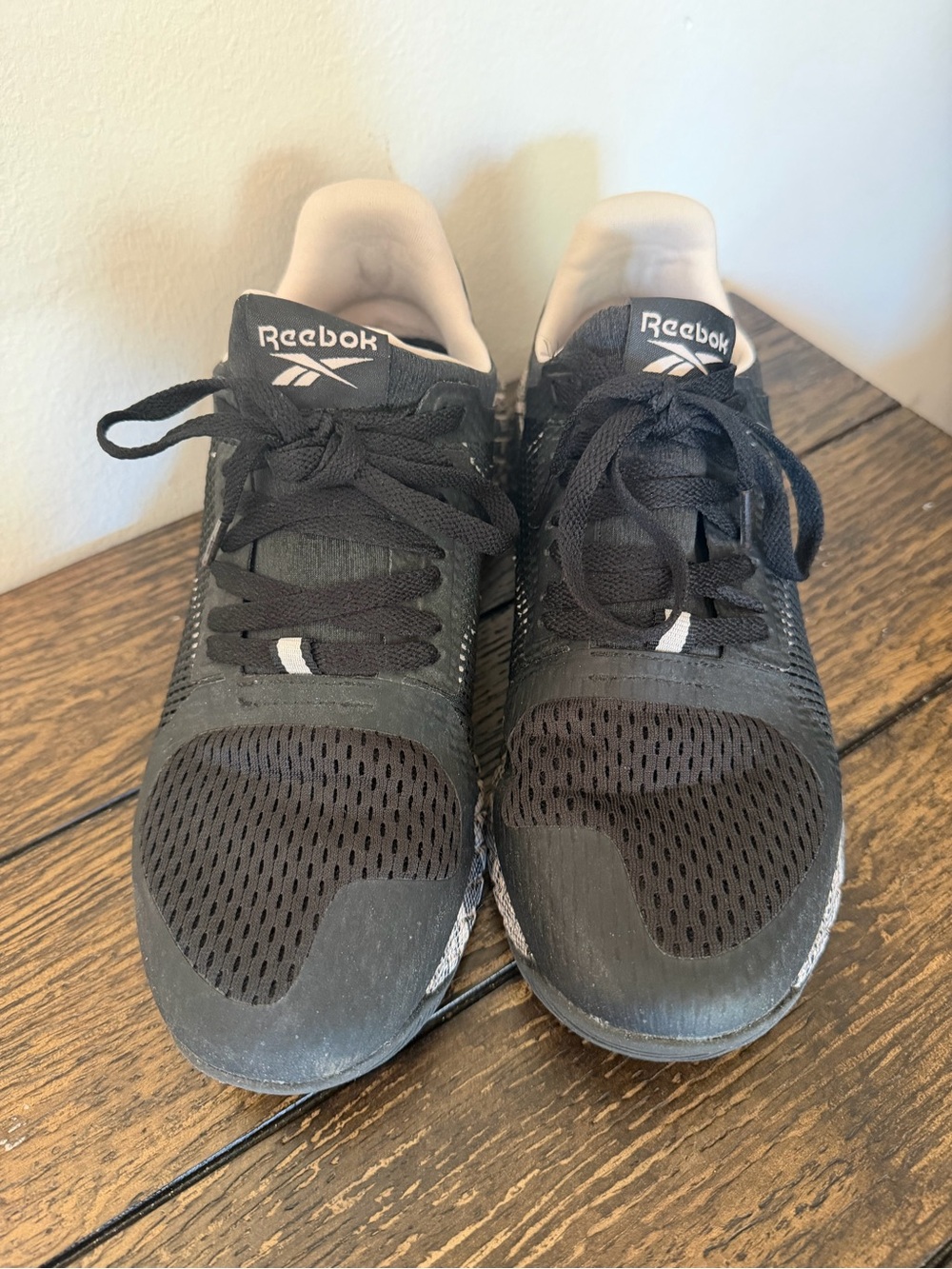 Reebok Women’s Black Sneakers with White Logo